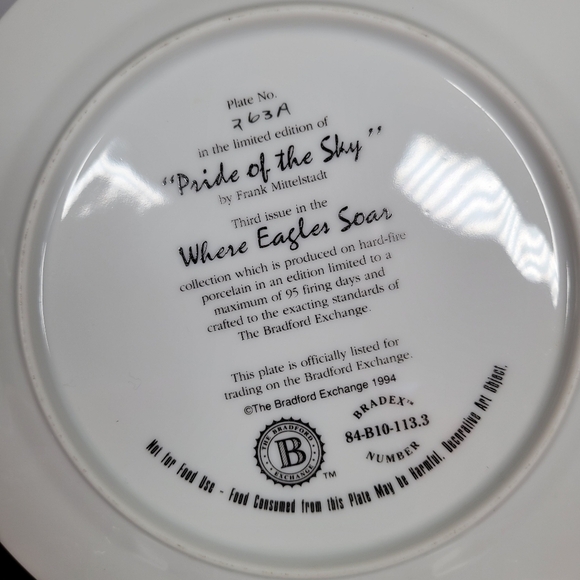 Vintage The Bradford Exchange "Pride of the Sky" by Frank Mittelstadt Plate - Picture 12 of 14